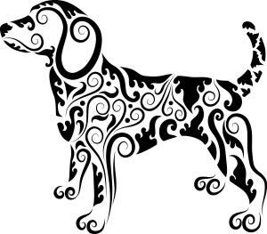 Dog decorative ornament vector